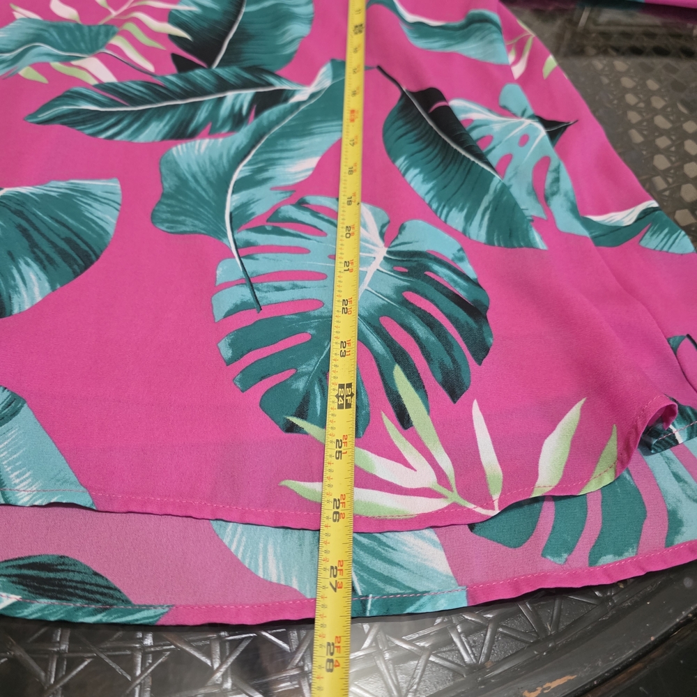 Adrienne Pink and Teal Tropical Tunic Top - Picture 7 of 7